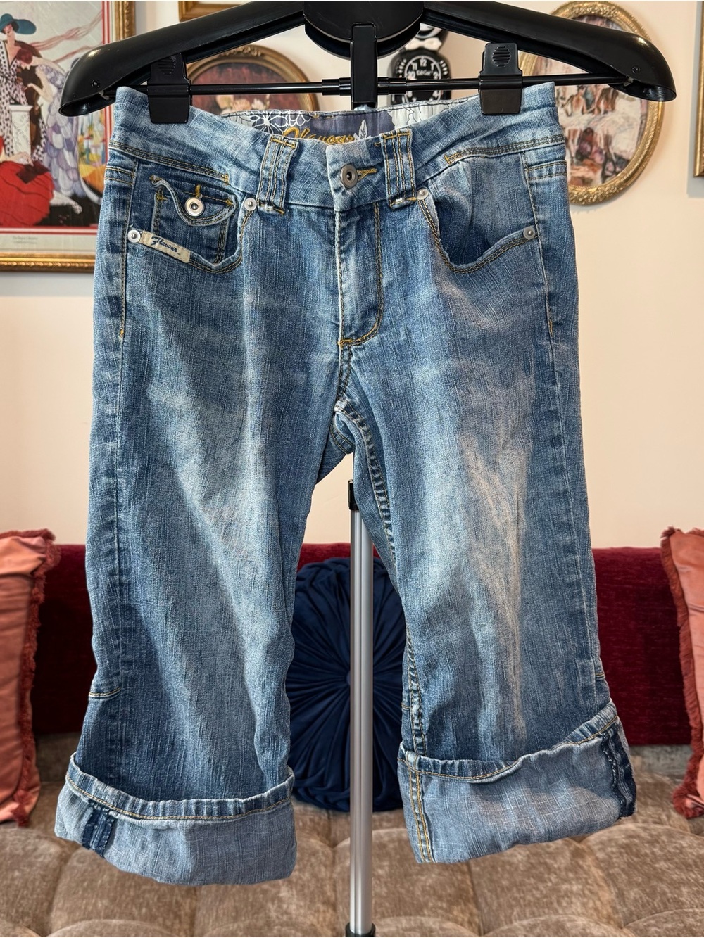 Classic Y2K Blue Women's Denim Capris